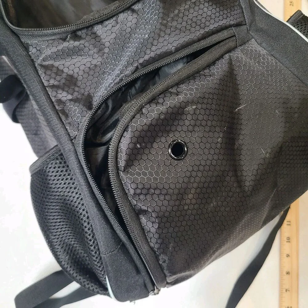 DAREKUKU Youth Baseball/Softball Backpack Bat Bag Black/Silver